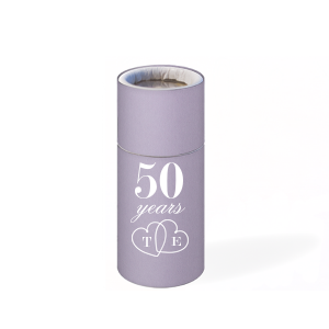 ForYourParty's chic Natural Cranberry Barrel Matchbox with Matte Dove Grey Foil Color has a Interlocked Hearts graphic and is good for use in Wedding, Hearts themed parties and can be customized to complement every last detail of your party.