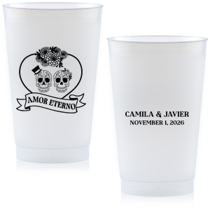 Celebrate fright and fidelity with the Amor Eterno Cup! Available in a variety of styles and ink colors to match your celebration whether it's spooky or sentimental, these customizable cups are sure to be a hit.