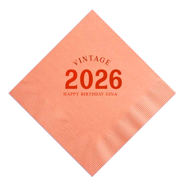 Vintage Bold Year Birthday Napkin