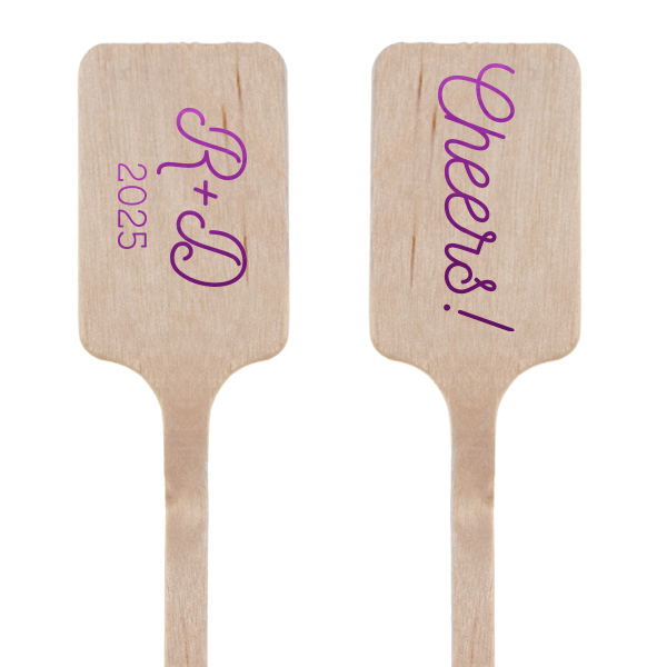 Add a touch of personalized charm to your wedding celebration with the Wedding Cheers! Initials Stir Stick. With a flourish of "Cheers!" and the couple’s initials, this design elegantly marks the occasion. Stir up some fun and toast to love!