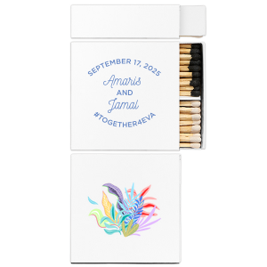 Our custom White Square Custom Photo Matchbox with Matte Periwinkle Ink Digital Print Colors and Matte Slate Gray Ink Digital Print Colors will impress guests like no other. Make this party unforgettable.