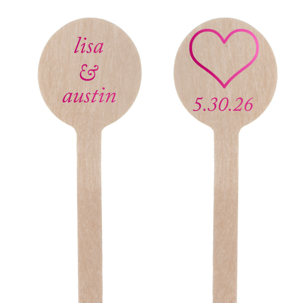 Our custom Shiny Fuchsia Rectangle Stir Stick with Shiny Fuchsia Foil has a Heart Outline graphic and is good for use in Wedding and Love themed parties and will look fabulous with your unique touch. Your guests will agree!