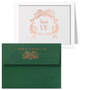 Express heartfelt thanks with the Rustic Floral Thank You Card, where a ring of hand-drawn blooms and foliage tenderly encircles a gracious 'thank you.' Paired with an envelope adorned by a matching floral motif, it's an embodiment of appreciation in full bloom.