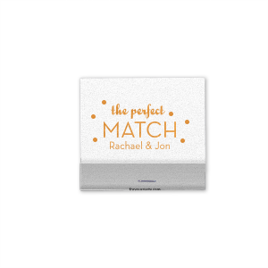 You've found the perfect match! Personalize this polka dot adorned shiny matchbook with the happy couple's names for both a fun complement to your sparkler send off and a memorable custom wedding favor. 