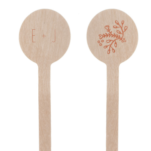 Floral Initials Stir Stick