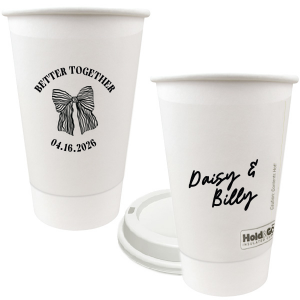 Celebrate the perfect pairing with the Better Together Bow Wedding Cup, featuring the couple's names in a romantic script and the wedding date, complemented by "Better Together" alongside a charming bow illustration. A sweet toast to unity and love on your big day.
