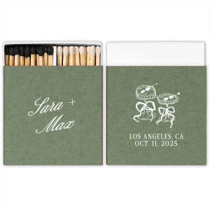 Wedding Glass & Bow Matchbox