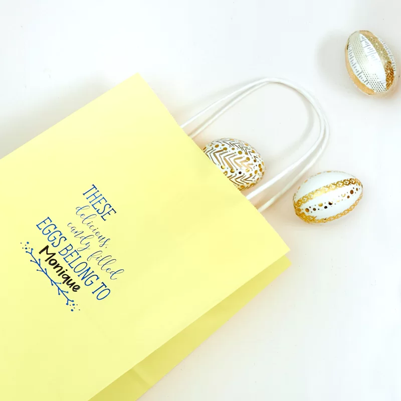 create custom Easter egg hunt bags from For Your Party