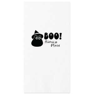 Feel the magic of the Witchy Cat Napkin! More cute than creepy, this design featuring a chubby black cat is ideal for dabbing up spilled potions in your home. Perfect for anyone with a feline familiar!