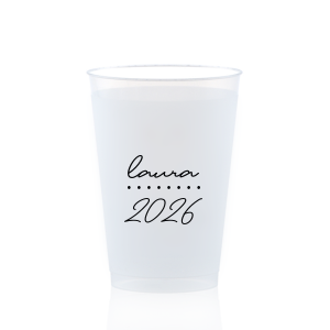 Add a personalized touch to your celebratory drinks with the Graduation Soiree Sip Straw Tag, elegantly inscribed with the grad's name and year of graduation in a sleek script font. A modern and stylish detail for sipping in honor at any classic graduation gathering.