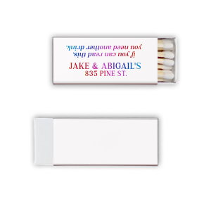 Light up these Get Another Drink Our Place Matches and watch the fun begin! The catchy phrase and eye-catching design will get the party started and keep it going. Perfect for a home bar, game room, or backyard barbecue, these matches are sure to be a hit.