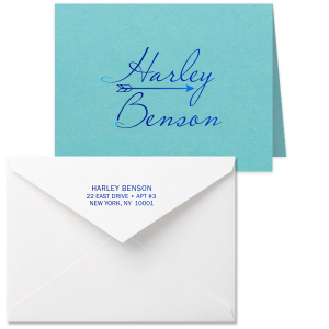 Our beautiful custom Poptone Tiffany Blue Classic Note Card with Satin 18 Kt. Gold Foil and Shiny 18 Kt Gold Foil has a Arrow graphic and is good for use in boho chic, trendy, southwestern and graduation  themed parties and will add that special attention to detail that cannot be overlooked.