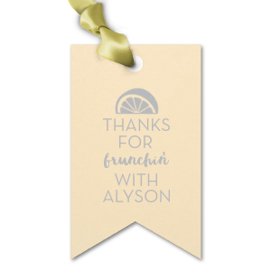 The ever-popular Poptone Fuschia Arch Gift Tag with Matte Mimosa Yellow Foil Color has a Lemon Wedge graphic and is good for use in Food, Drinks themed parties and will add that special attention to detail that cannot be overlooked.