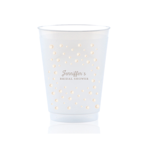It doesn't get more elegant than the Pearls and Prosecco Cup. Perfect for champagne toasts at weddings, anniversaries, engagements and other major lifetime occasions. Easily customize the cup's text to personalize your design!