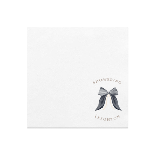 Pearls and Prosecco Black Bow Full Color Napkin