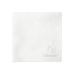Leave a lasting impression on your guests with the Embossed Wine Bottle Napkin. The simple yet elegant design is embossed into the napkin style, size and color of your choice, making this an unforgettable hit at your next party! 