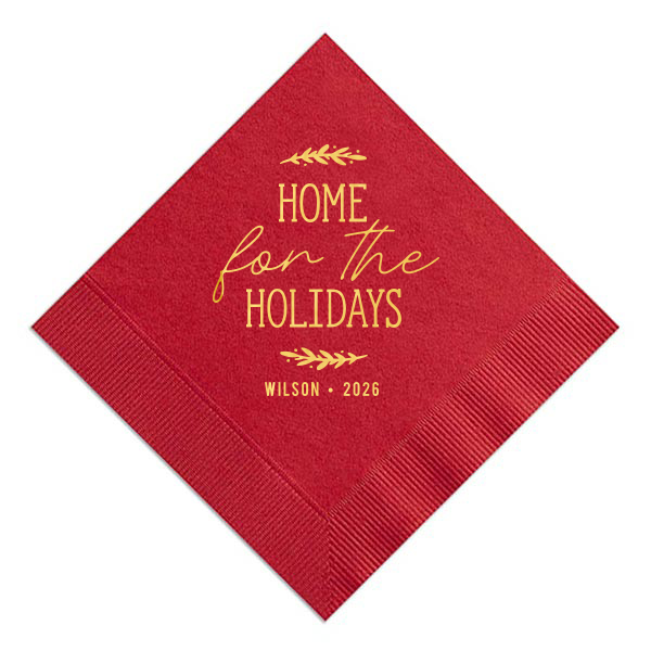 ForYourParty's chic Cranberry Cocktail Napkin with Shiny 18 Kt Gold Foil will give your party the personalized touch every host desires.