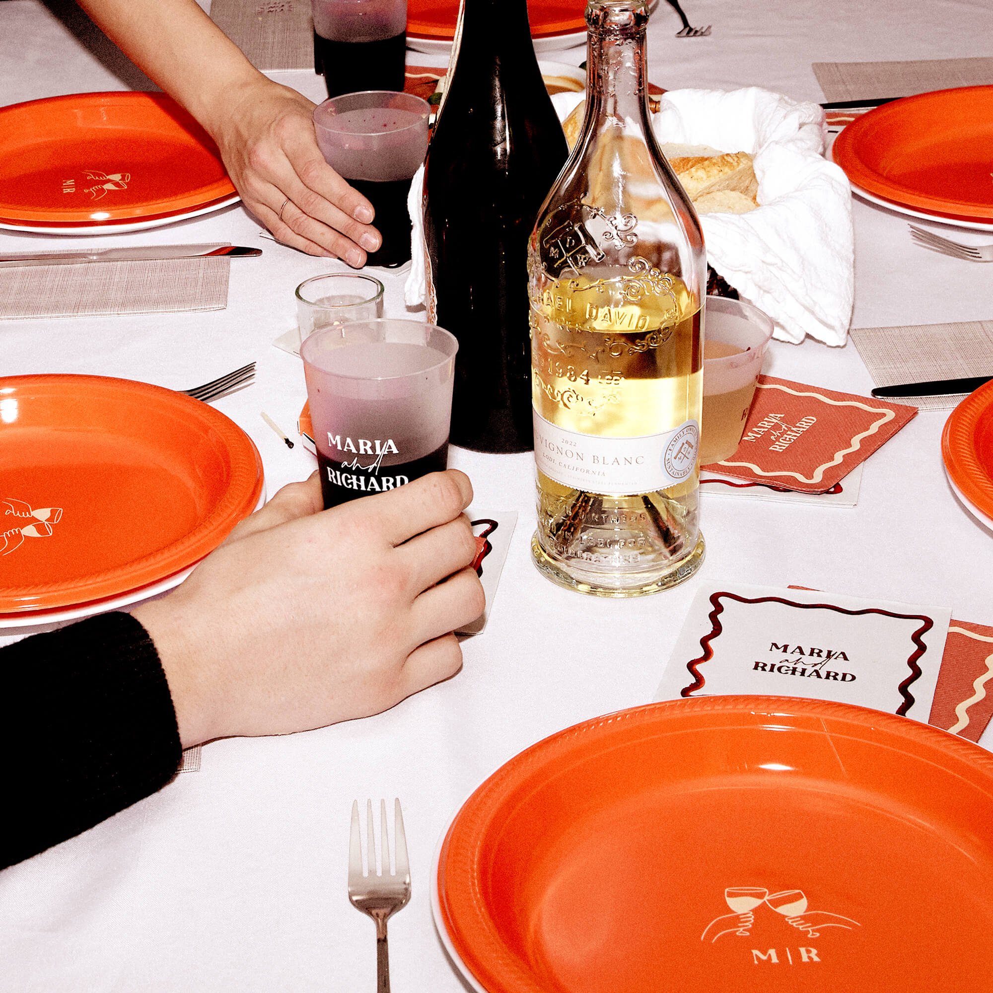 Pasta Party Names Cheers Plate