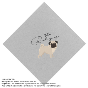 Family Name Pug Custom Photo Napkin