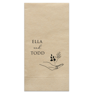 ForYourParty's chic Sand Cocktail Napkin with Matte Black Foil has a Floating Floral Hand graphic and is good for use in Floral, Trendy themed parties and will impress guests like no other. Make this party unforgettable.