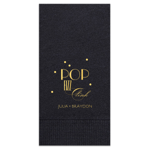 Custom Black Cocktail Napkin with Shiny 18 Kt Gold Foil will add that special attention to detail that cannot be overlooked.
