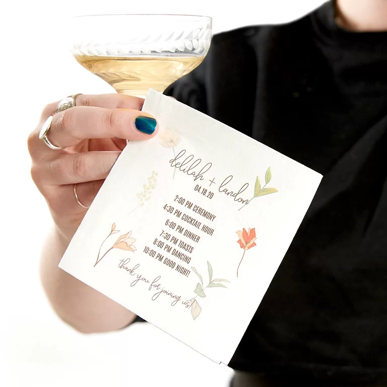 design eco-friendly wedding accessories like itinerary wedding napkins at For Your Party