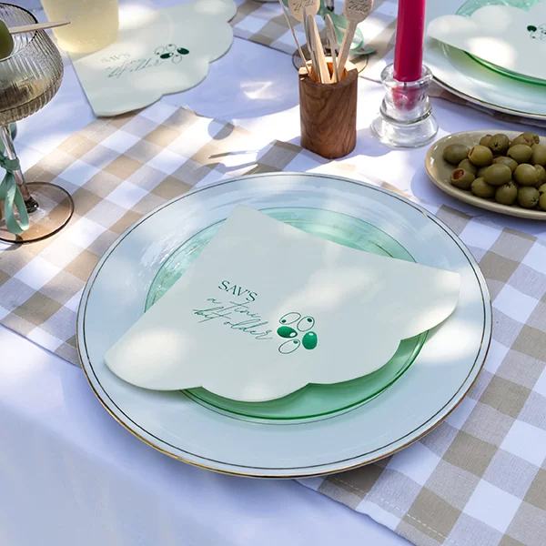 Square Left Scalloped Luncheon Napkin