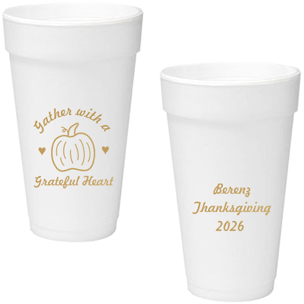 Raise your spirits this Thanksgiving with the Gather Thanksgiving Cup. Adorned with a heartfelt pumpkin design and customizable with your family name, this cup transforms simple sips into memorable gatherings. Celebrate in style and remember—each sip speaks of gratitude!