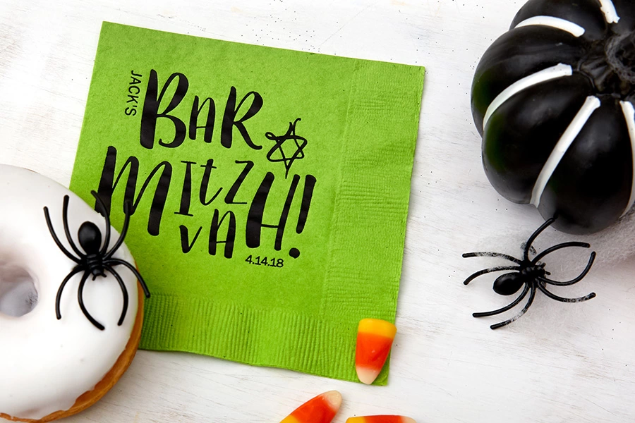 Planning a Bar or Bat Mitzvah custom napkin
