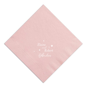 Our personalized Watercolor Rose Cocktail Napkin with Matte White Foil can be customized to complement every last detail of your party.