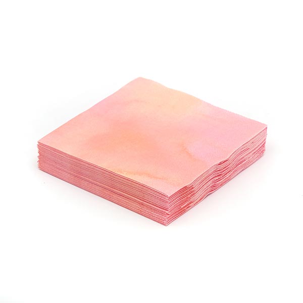 Watercolor Rose Cocktail Napkins stacked