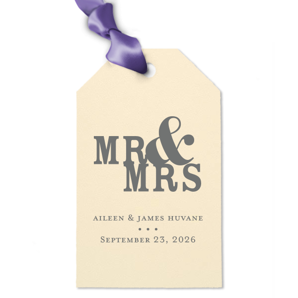 ForYourParty's elegant Strathmore Ivory Luggage Gift Tag with Matte Navy Foil can't be beat. Showcase your style in every detail of your party's theme!