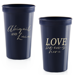 ForYourParty's personalized Silver 16 oz Stadium Cup with Matte Ivory Ink Cup Ink Colors will impress guests like no other. Make this party unforgettable.