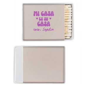With a classic phrase and an inviting design, these matches are the perfect way to make any home feel like a cozy and welcoming place. The simple bold design and heartfelt message will add a personal touch to any gathering.