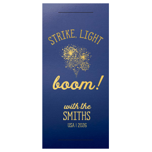 Our personalized Natural Royal/Lt. Navy Large Sparkler Sleeve with Shiny Sky Blue Foil can be personalized to match your party's exact theme and tempo.