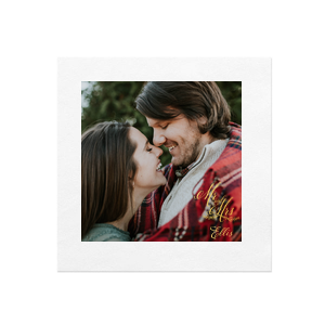 Custom White Borderless Custom Photo + Foil Cocktail Napkin with Shiny 18 Kt Gold Foil has a Mr And Mrs 3 graphic and is good for use in Wedding, Words, Anniversary themed parties and can't be beat. Showcase your style in every detail of your party's theme!