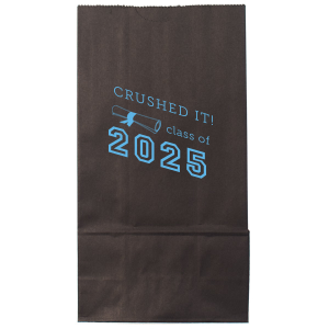 Add flair to the grad bash with the Crushed It Grad Bag, featuring a festive diploma and 'Class of' motif. It's the ideal vessel for party goodies, echoing the celebratory vibe of a graduate's milestone with whimsical charm.