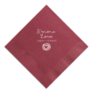 ForYourParty's chic Watercolor Sangria Patterned Cocktail Napkin with Matte Ivory Foil has a Tree Heart graphic and is good for use in Hearts, Frames, Wedding themed parties and will add that special attention to detail that cannot be overlooked.