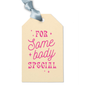 Our custom Stardream Old Gold Luggage Gift Tag with Shiny 18 Kt Gold Foil has a For Somebody Special graphic and is good for use in Words themed parties and will look fabulous with your unique touch. Your guests will agree!