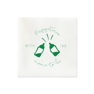 ForYourParty's elegant Moss Green Cocktail Napkin with Matte White Foil Color has a Baby Bottles graphic and is good for use in Baby Shower themed parties and can't be beat. Showcase your style in every detail of your party's theme!