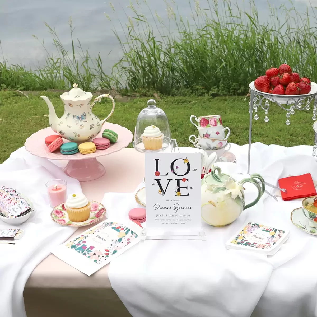 Tea Party set up on a table outside