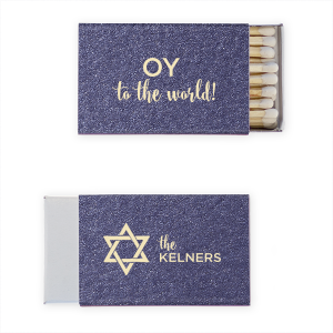 Personalized Natural Royal/Lt. Navy Triangle Matchbox with Shiny Sky Blue Foil Color has a Star 1 graphic and is good for use in Jewish Symbol or Star themed parties and will give your party the personalized touch every host desires.