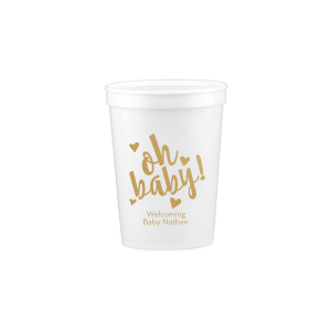 Expect good times with our Oh Baby Cup! Available in a variety of cup styles and colors, customize the design to with names and details to help welcome your own bundle of joy into the world.