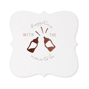 The ever-popular Black with Silver back Hexagon Coaster with Shiny 18 Kt Gold Foil Color has a Baby Bottles graphic and is good for use in Baby Shower themed parties and will add that special attention to detail that cannot be overlooked.