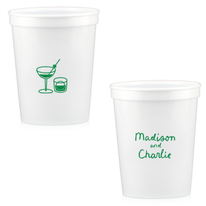 Add a splash of fun with the Cocktail Hour Couples Cup. Featuring text personalized to your name in the screen print ink color of your choice, the popular design is perfect for anniversaries, retirements and engagements!