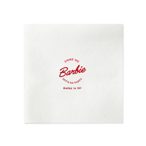 Get this amazing personalized Barbie Birthday Napkin ready for your birthday party, all you have to do is put your name on it and you are good to go! Surprise your closest ones with breath-taking things!