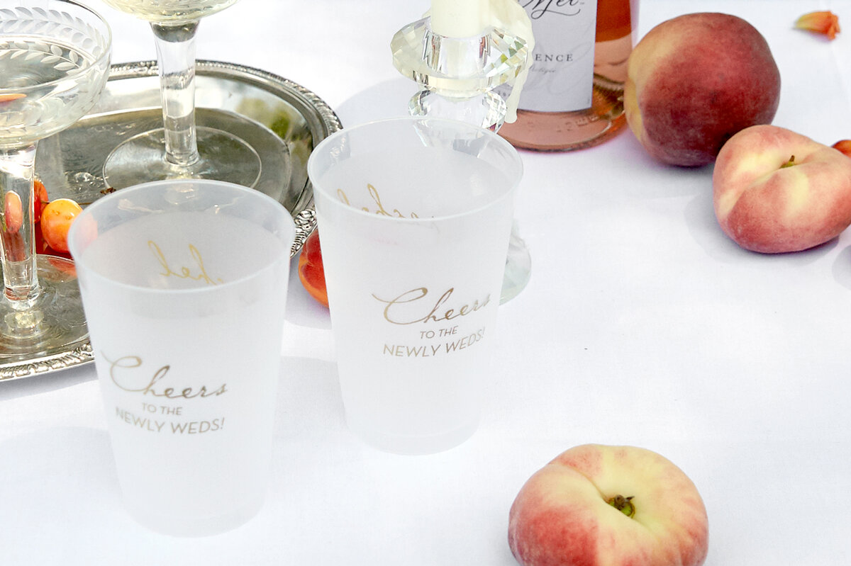 Classic Elegance Wedding Party Personalized Short Drinking Glass