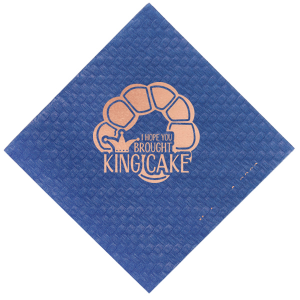 Celebrate Mardi Gras in style with this custom Mardi Gras napkin. Featuring a fun king cake graphic, this napkin will be a hit at your party. 