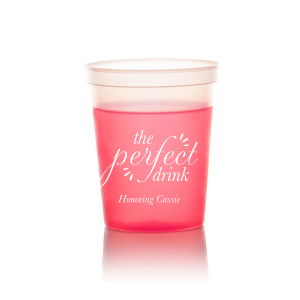The ever-popular Maroon 16 oz Stadium Cup with Matte Pastel Pink Ink Cup Ink Colors can be personalized to match your party's exact theme and tempo.
