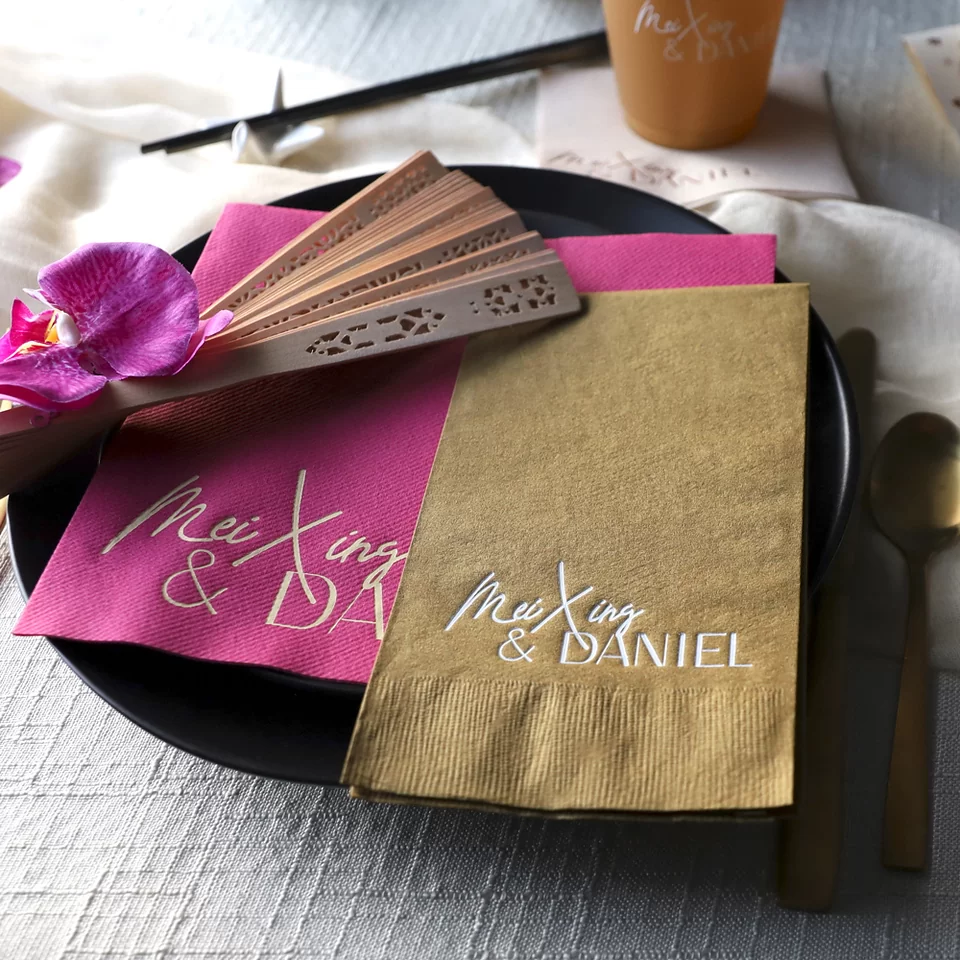 White Lotus Wedding Guest Towel